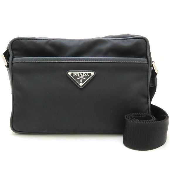 PRADA Black Leather Saffiano Shoulder Bag - Picture 1 of 10